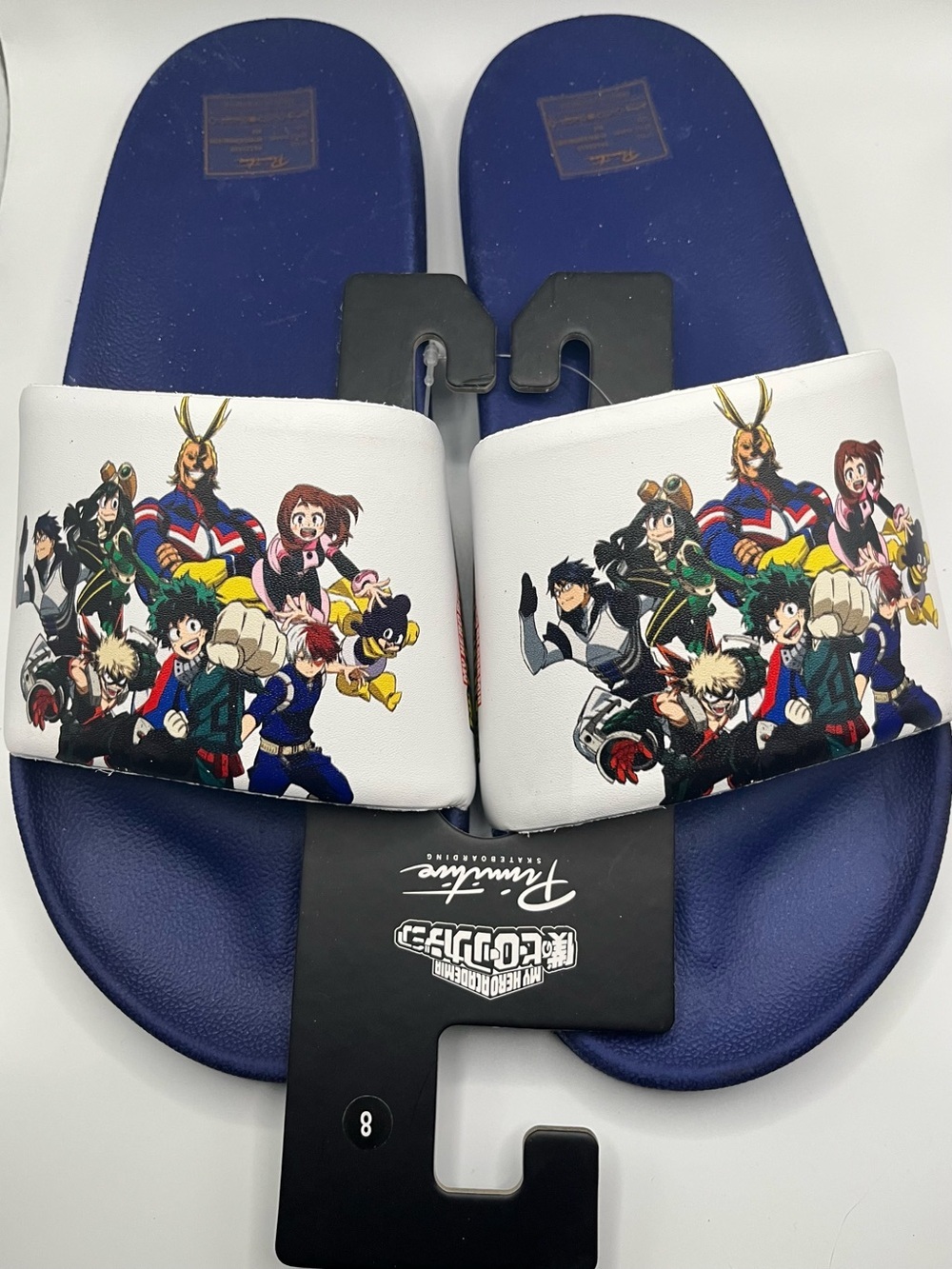 🆕Primitive My Hero Academia Class 1-A Slide Sandals Blue/White Men’s 8